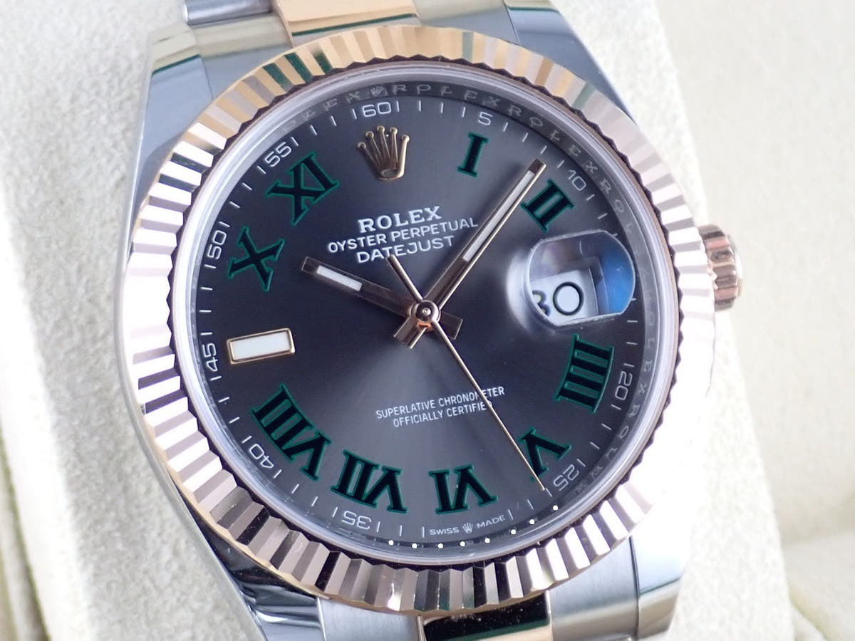 ロレックス デイトジャスト Ref.126331 グレー/グリーン文字盤 中古 datejust-143