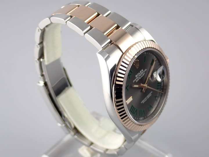 ロレックス デイトジャスト Ref.126331 グレー/グリーン文字盤 中古 datejust-143