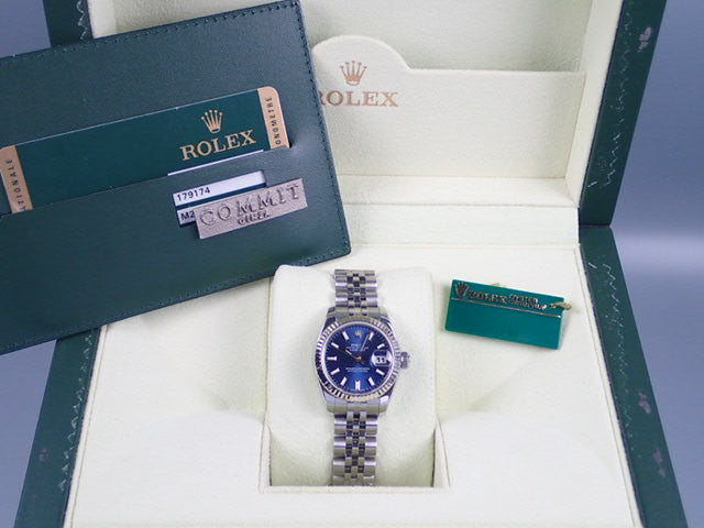 Rolex Datejust Navy Bar Index Ladies Ref.179174