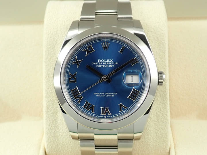 ロレックス デイトジャスト41 Ref.126300 ステンレススチール アズーロブルー文字盤 オイスターブレスレット 中古 7WT90W56