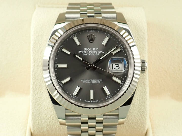 ロレックス デイトジャスト41 Ref.126334 ステンレススチール/ホワイトゴールド スレート文字盤 ジュビリーブレスレット 中古 W0102512