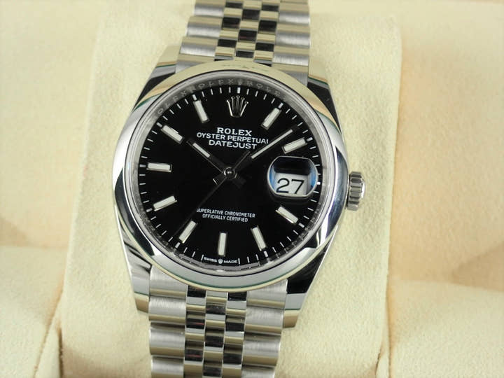 ロレックス デイトジャスト Ref.126200 ブラック文字盤 中古 datejust-153 ジュビリーブレスレット