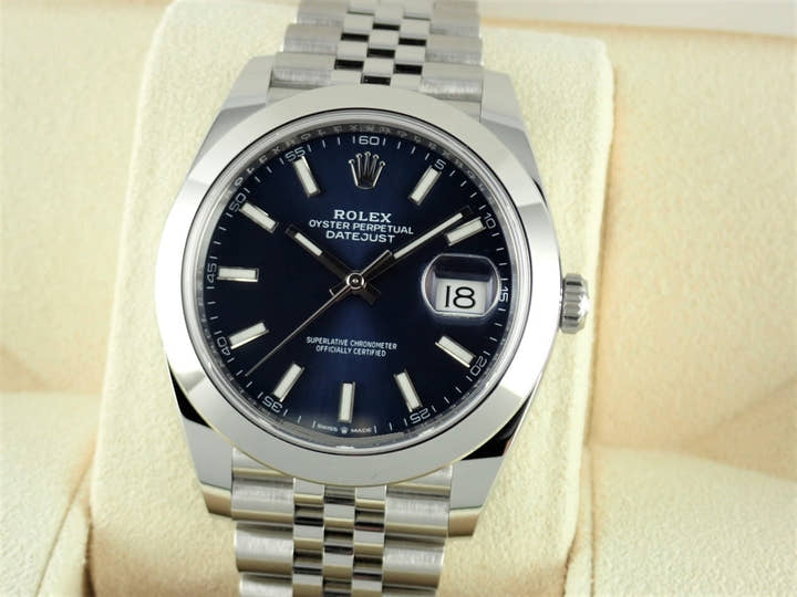 ロレックス デイトジャスト Ref.126300 ブルー文字盤 未使用 datejust-155 ジュビリーブレスレット