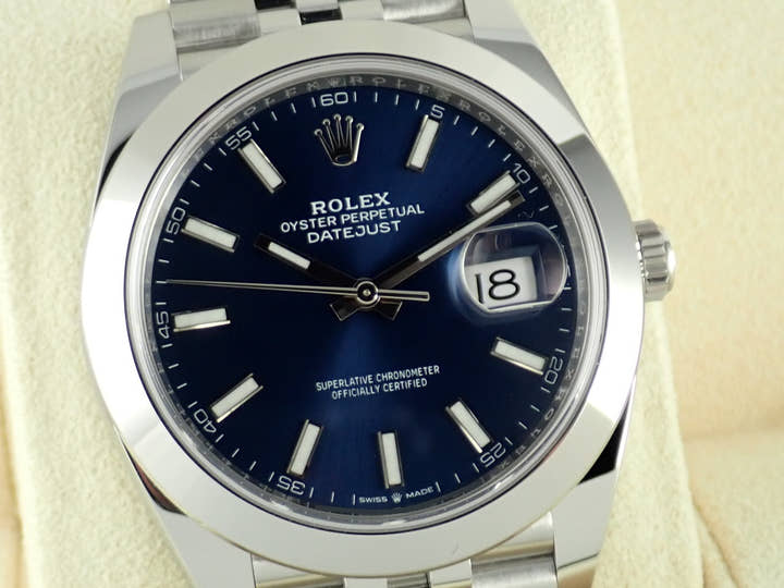 ロレックス デイトジャスト Ref.126300 ブルー文字盤 未使用 datejust-155 ジュビリーブレスレット