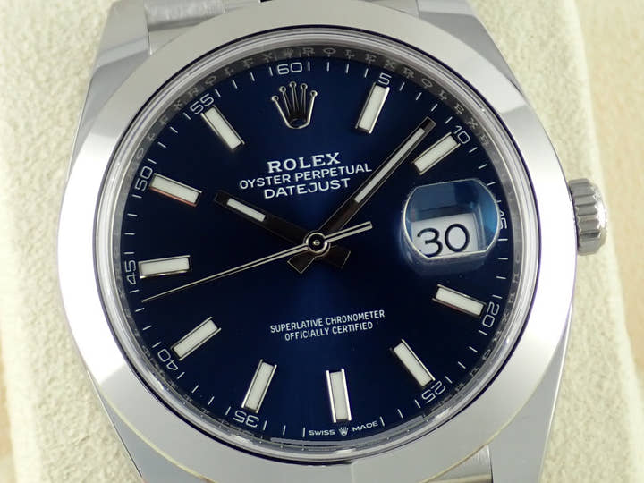 ロレックス デイトジャスト Ref.126300 ブルー文字盤 未使用 datejust-159 ジュビリーブレスレット