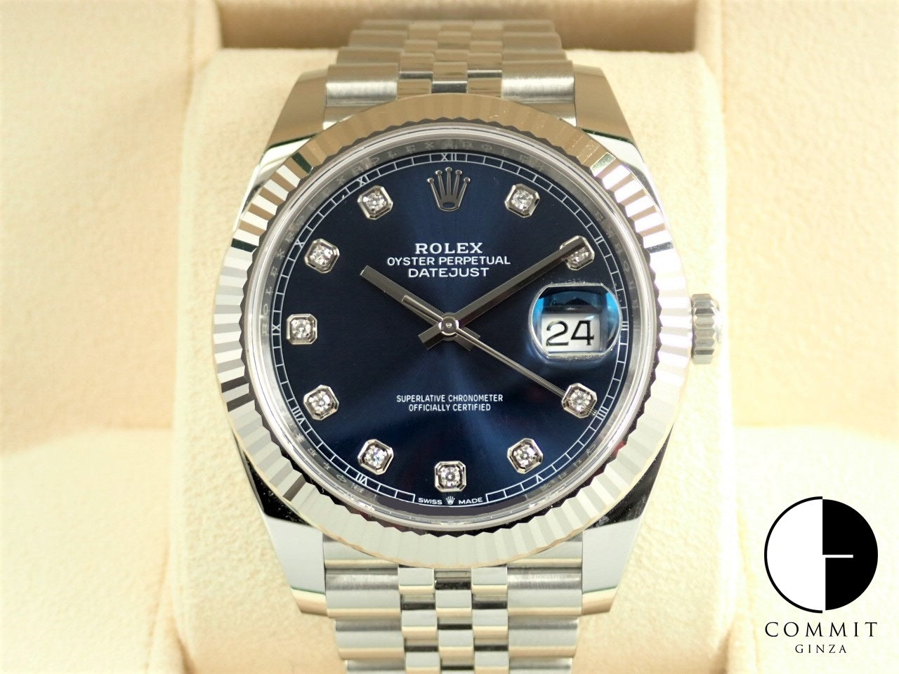 Rolex Datejust 41 Blue Dial 10P Diamonds &lt;Warranty, Box, etc.&gt;