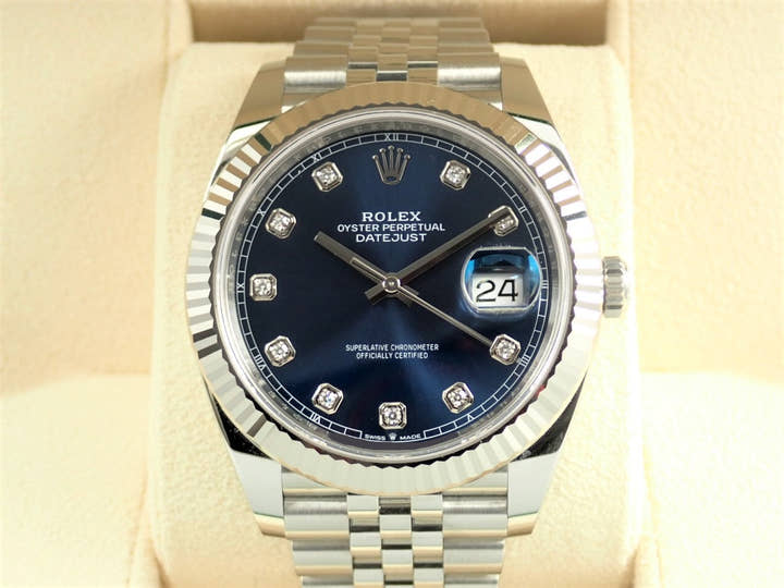 Rolex Datejust 41 Ref. 126334G Stainless Steel/White Gold Bright Blue Dial Jubilee Bracelet Pre-owned UAW71U0U
