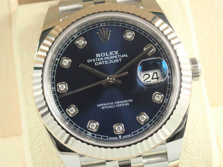 Rolex Datejust 41 Ref. 126334G Stainless Steel/White Gold Bright Blue Dial Jubilee Bracelet Pre-owned UAW71U0U