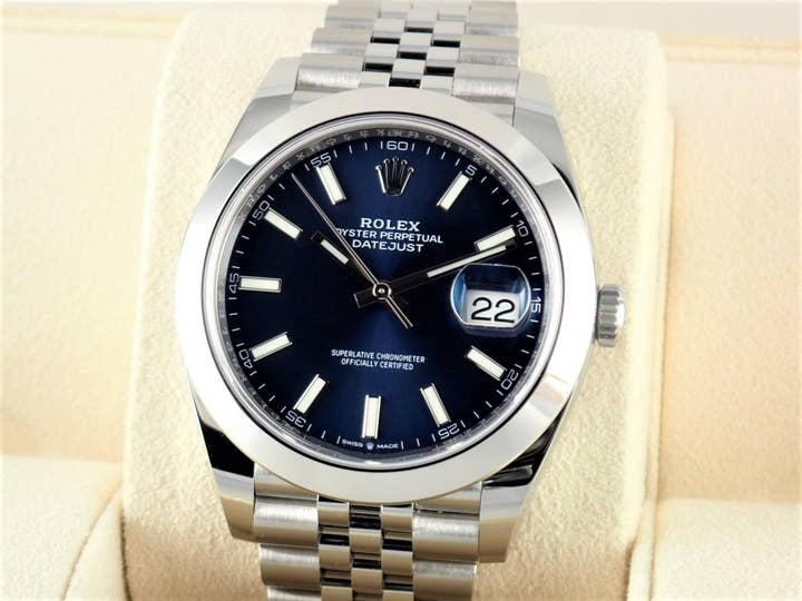 ロレックス デイトジャスト Ref.126300 ブルー文字盤 未使用 datejust-163 ジュビリーブレスレット