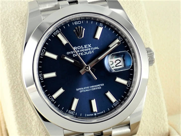 ロレックス デイトジャスト Ref.126300 ブルー文字盤 未使用 datejust-163 ジュビリーブレスレット