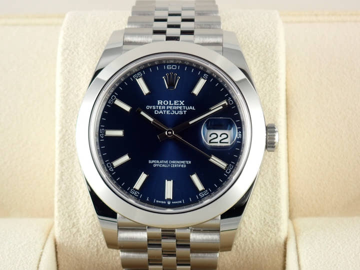 ロレックス デイトジャスト Ref.126300 ブルー文字盤 未使用 datejust-163 ジュビリーブレスレット