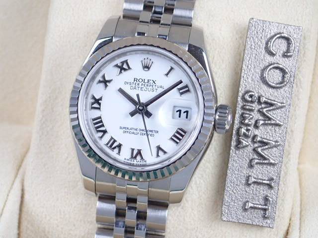ロレックス デイトジャスト Ref.179174 ホワイトローマン文字盤 中古 datejust-17 ジュビリーブレスレット