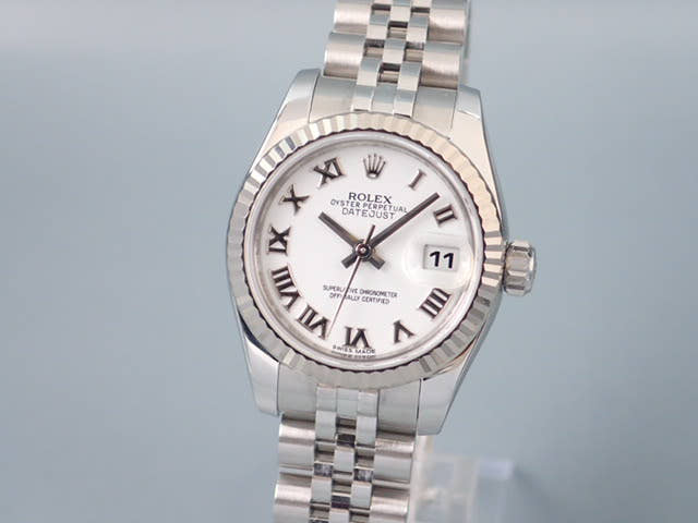 ロレックス デイトジャスト Ref.179174 ホワイトローマン文字盤 中古 datejust-17 ジュビリーブレスレット