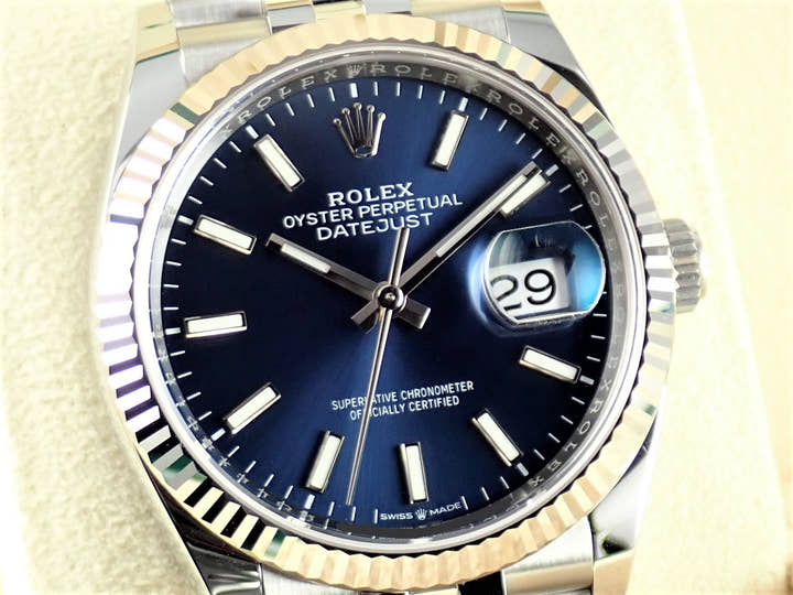 ロレックス デイトジャスト36 Ref.126234 ブルーバー文字盤 未使用 datejust-170 ジュビリーブレスレット