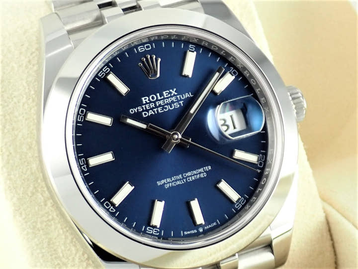 ロレックス デイトジャスト Ref.126300 ブルー文字盤 中古 datejust-172 ジュビリーブレスレット