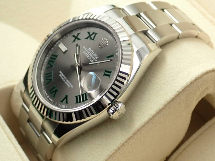 ロレックス デイトジャスト41 Ref.126334 ステンレススチール/ホワイトゴールド スレートローマン文字盤 オイスターブレスレット
