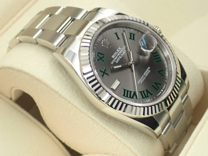 ロレックス デイトジャスト41 Ref.126334 ステンレススチール/ホワイトゴールド スレートローマン文字盤 オイスターブレスレット