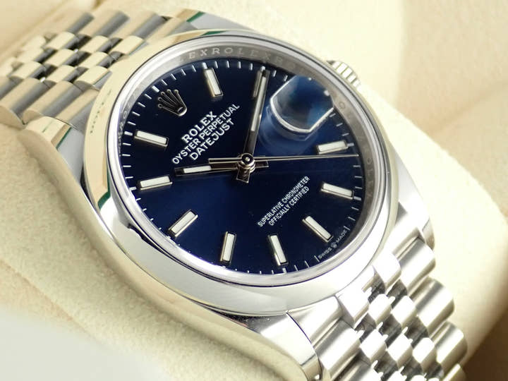 ロレックス デイトジャスト Ref.126200 ブルー文字盤 中古 datejust-178 ジュビリーブレスレット