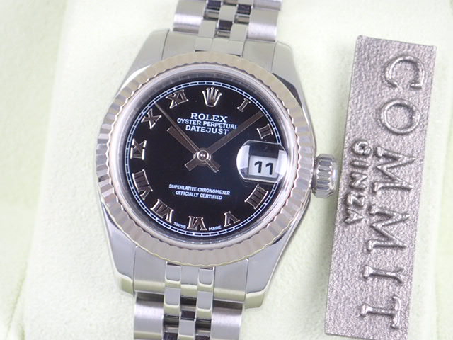 Rolex Datejust Black Roman Ladies Ref.179174