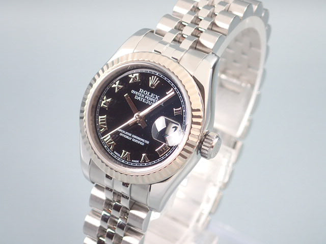 Rolex Datejust Black Roman Ladies Ref.179174