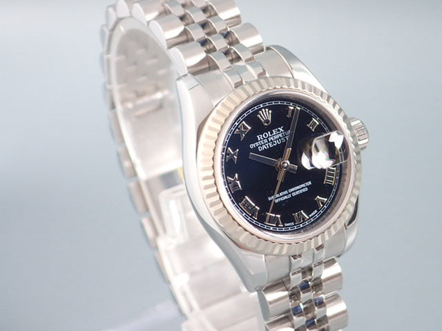 Rolex Datejust Black Roman Ladies Ref.179174