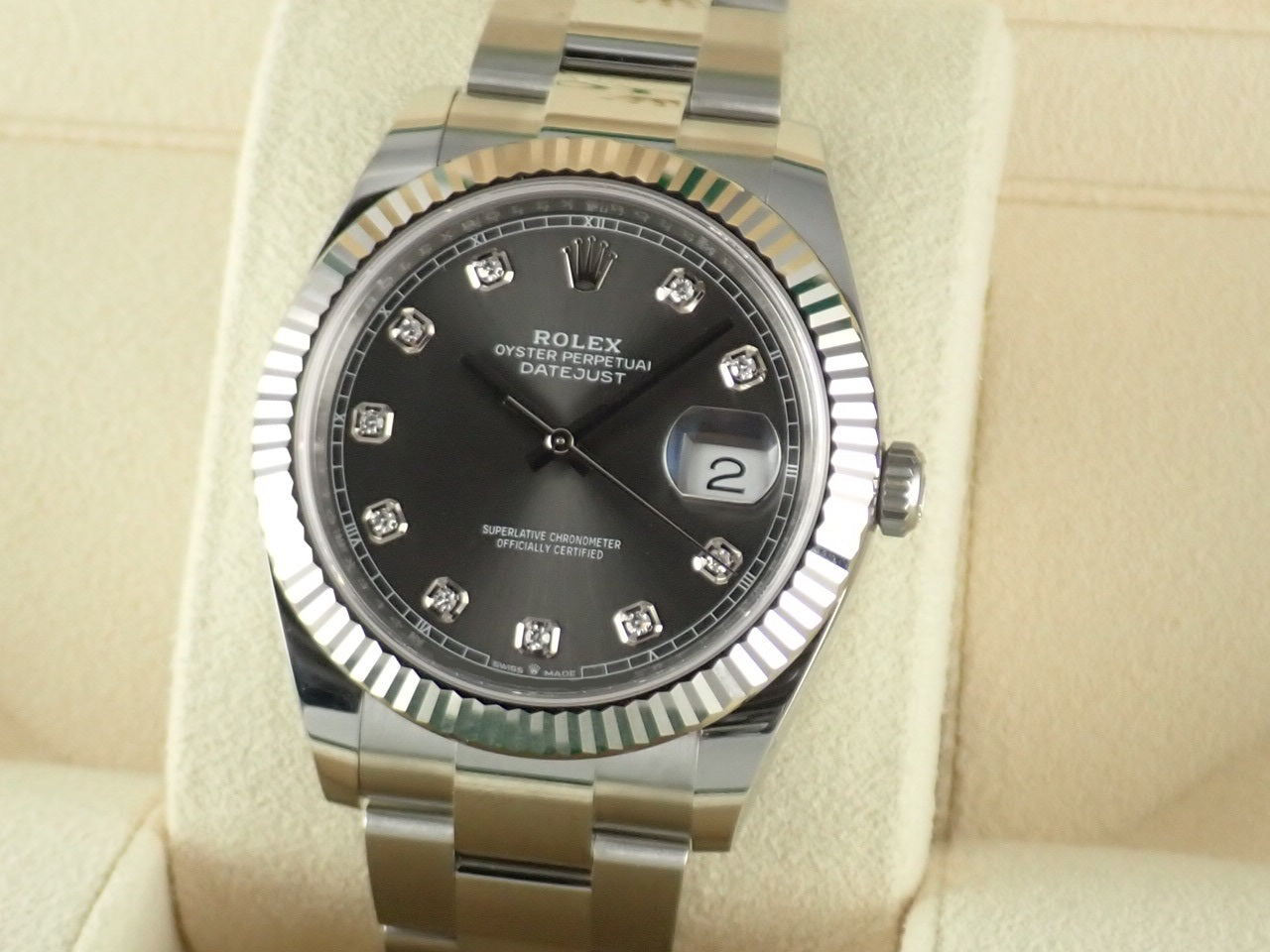 Rolex Datejust Slate Grey Dial 10P Diamonds [Unused] &lt;Warranty, Box, Other&gt;