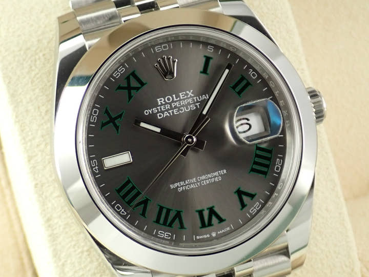 ロレックス デイトジャスト41 Ref.126300 ステンレススチール スレートローマン文字盤 ジュビリーブレスレット 極美品 173763KL
