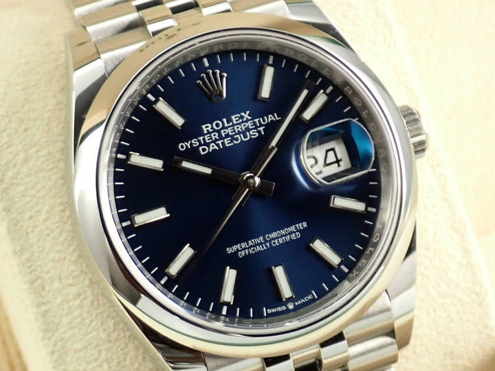 ロレックス デイトジャスト36 Ref.126200 ステンレススチール ブライトブルー文字盤 ジュビリーブレスレット
