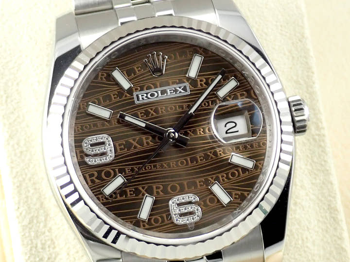 ロレックス デイトジャスト36 Ref.116234 ブラウンウェーブ文字盤 美品 datejust-198 ジュビリーブレスレット