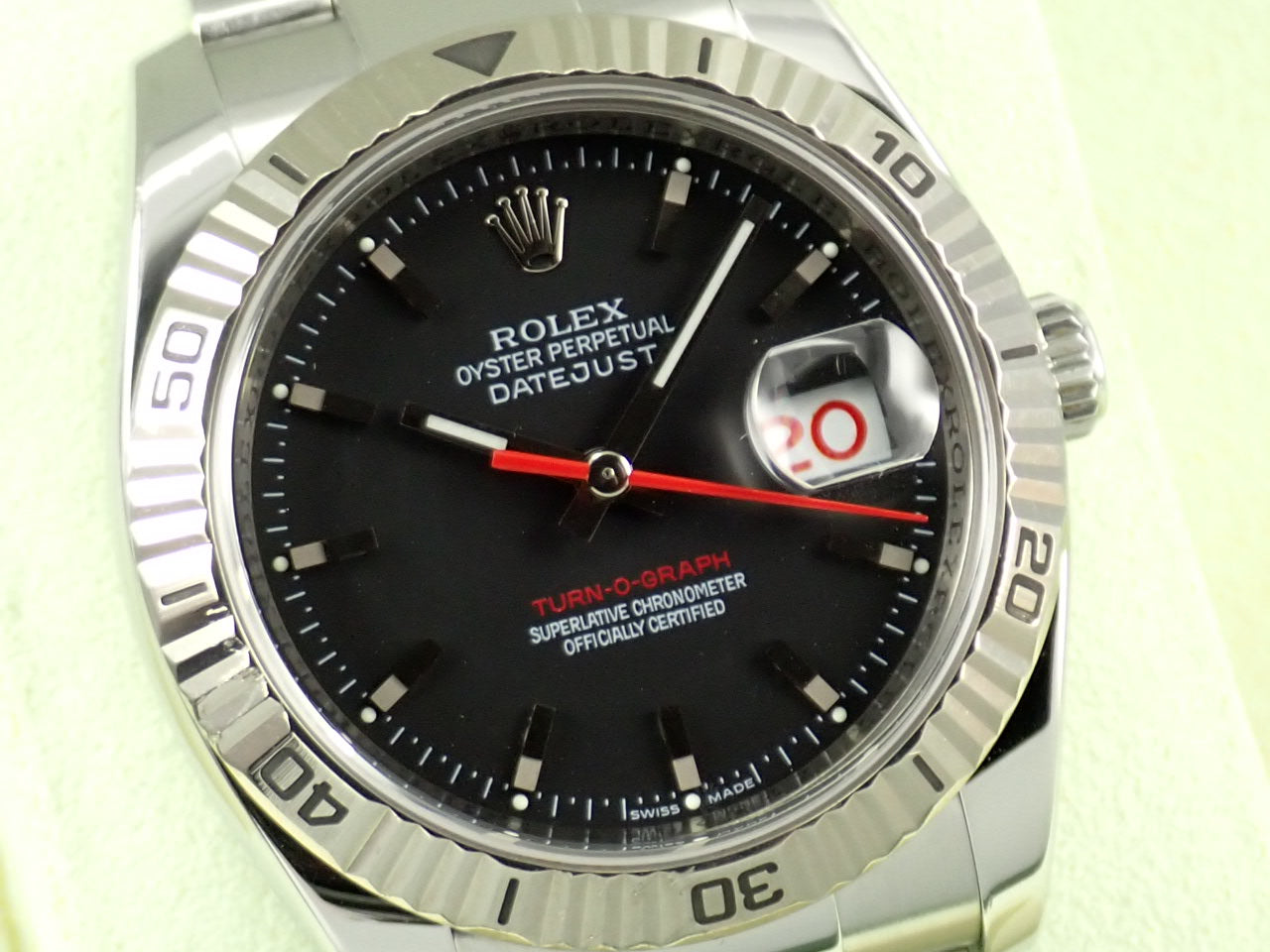 ロレックス デイトジャスト ターノグラフ ブラック文字盤 SS/18KWG Ref.116264 Serial.Z（2006年頃）