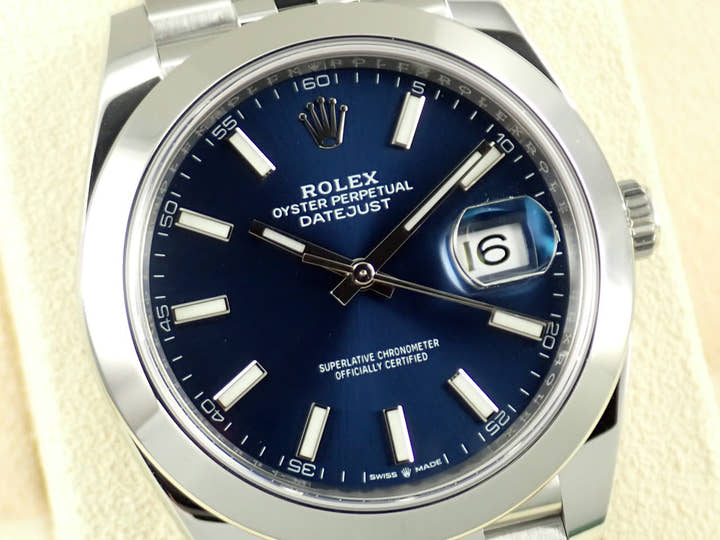 ロレックス デイトジャスト Ref.126300 ブルー文字盤 未使用 datejust-210 ジュビリーブレスレット