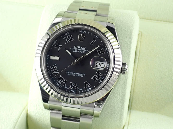 ロレックス デイトジャスト Ref.116334 ブラックローマン文字盤 中古 datejust-202