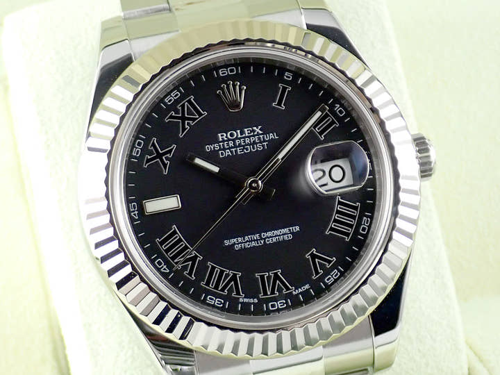 ロレックス デイトジャスト Ref.116334 ブラックローマン文字盤 中古 datejust-202