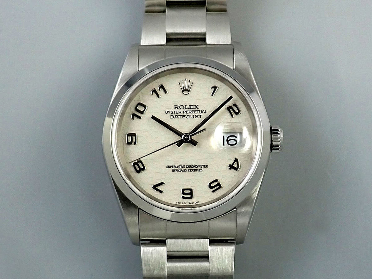 ロレックス デイトジャスト36 Ref.16200 アイボリーコンピューターアラビア文字盤 美品 83UHKYYH
