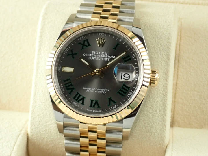 Rolex Datejust 36 Ref. 126233 Stainless Steel/Yellow Gold Slate Roman Dial Jubilee Bracelet Pre-owned 0IJW2VFL