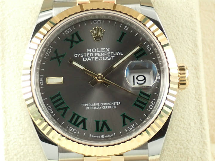 Rolex Datejust 36 Ref. 126233 Stainless Steel/Yellow Gold Slate Roman Dial Jubilee Bracelet Pre-owned 0IJW2VFL