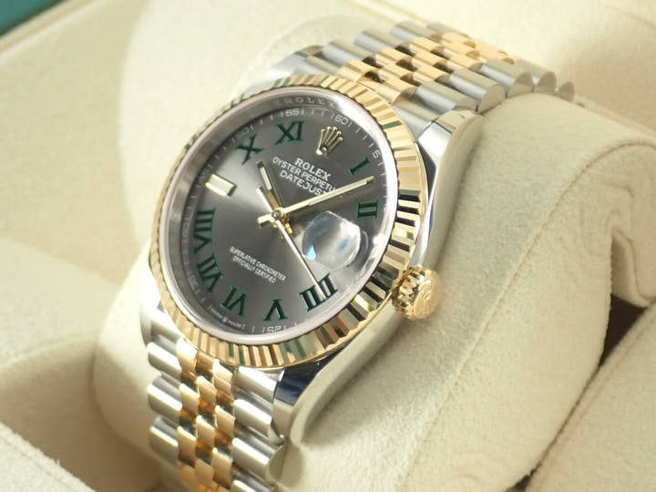 Rolex Datejust 36 Ref. 126233 Stainless Steel/Yellow Gold Slate Roman Dial Jubilee Bracelet Pre-owned 0IJW2VFL