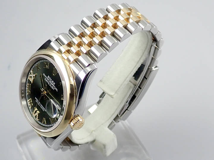 ロレックス デイトジャスト36 Ref.126203 オリーブグリーン文字盤 中古 datejust-225 ジュビリーブレスレット
