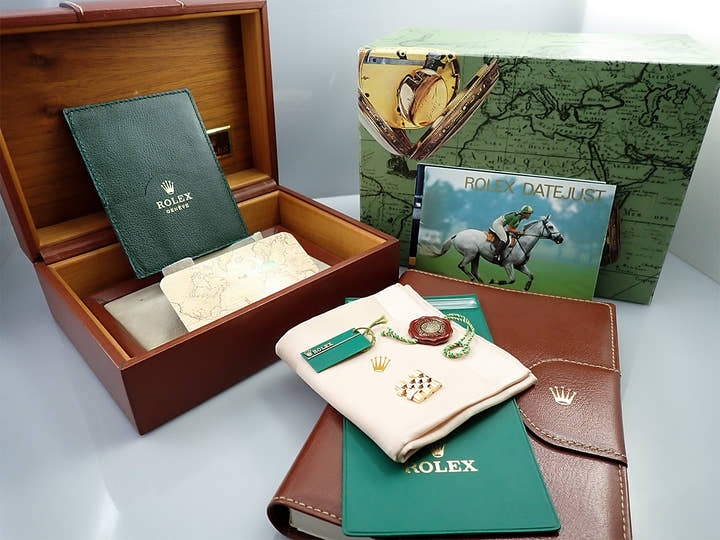 ロレックス デイトジャスト36 Ref.16238 イエローゴールド ネイビー文字盤 ジュビリーブレスレット