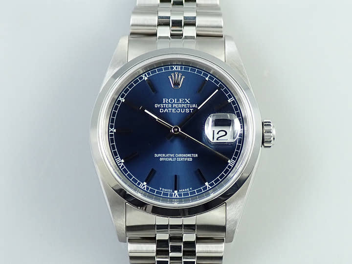 ロレックス デイトジャスト36 Ref.16200 ステンレススチール ブルー文字盤 ジュビリーブレスレット