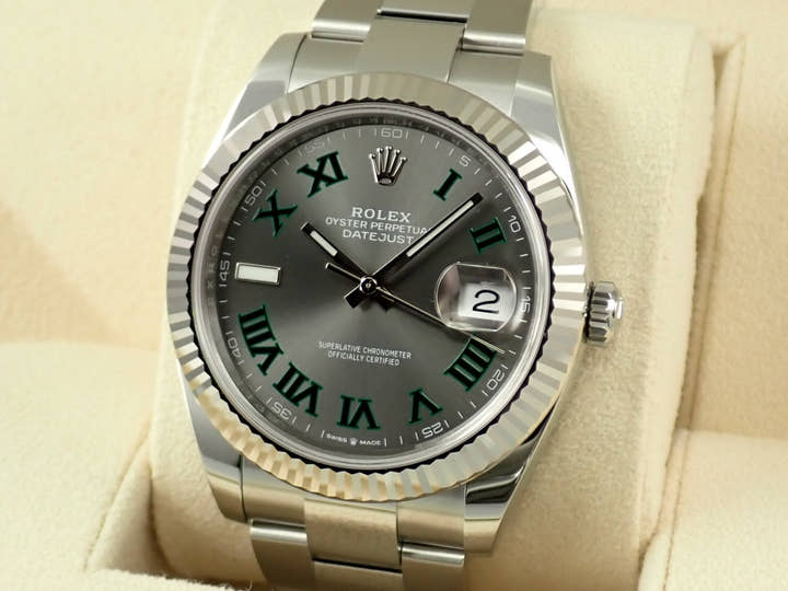 ロレックス デイトジャスト41 Ref.126334 ステンレススチール/ホワイトゴールド スレートローマン文字盤 オイスターブレスレット