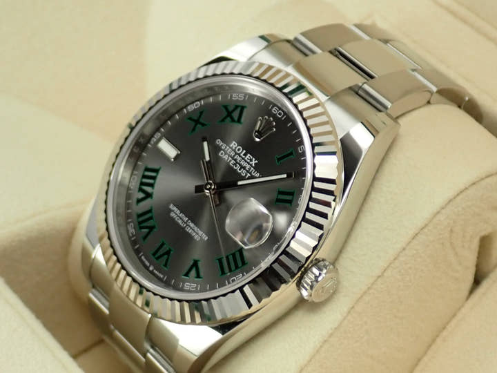 ロレックス デイトジャスト41 Ref.126334 ステンレススチール/ホワイトゴールド スレートローマン文字盤 オイスターブレスレット