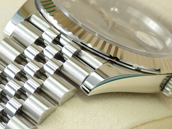 ロレックス デイトジャスト41 Ref.126334 ステンレススチール/ホワイトゴールド スレートx10Pダイヤ文字盤 ジュビリーブレスレット