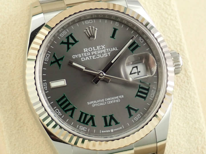 ロレックス デイトジャスト36 Ref.126234 ステンレススチール/ホワイトゴールド スレート文字盤 オイスターブレスレット