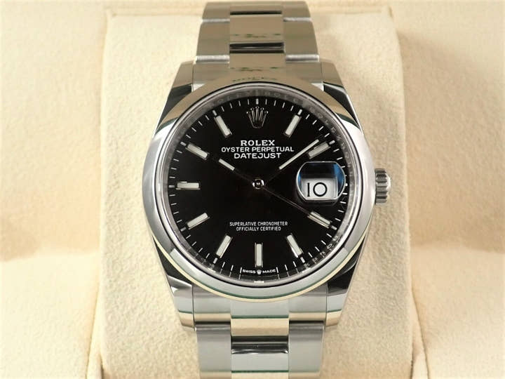 ロレックス デイトジャスト36 Ref.126200 ステンレススチール ブラック文字盤 オイスターブレスレット 中古 4L239049