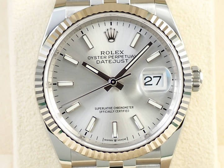 ロレックス デイトジャスト36 Ref.126234 ステンレススチール/ホワイトゴールド シルバー文字盤 ジュビリーブレスレット