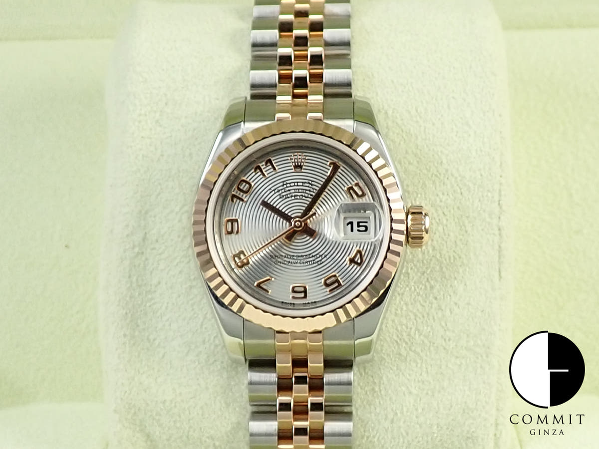 Rolex Datejust 28 Ref. 179171 Stainless Steel/Pink Gold Silver Concentric Dial Jubilee Bracelet