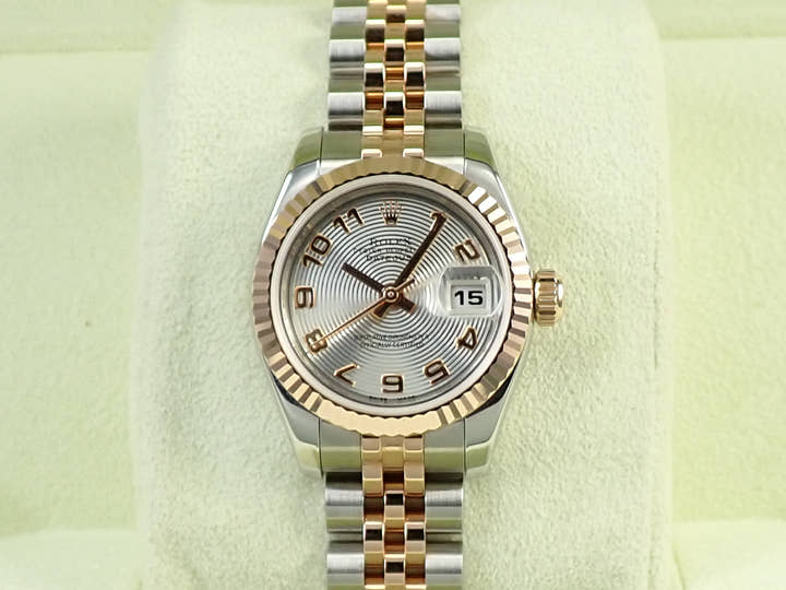 Rolex Datejust 28 Ref. 179171 Stainless Steel/Pink Gold Silver Concentric Dial Jubilee Bracelet