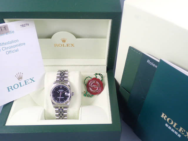 ロレックス デイトジャスト Ref.78274 ブラック文字盤 中古 datejust-27 ジュビリーブレスレット
