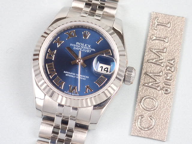 ロレックス デイトジャスト Ref.179174 ブルーローマン文字盤 中古 datejust-29 ジュビリーブレスレット